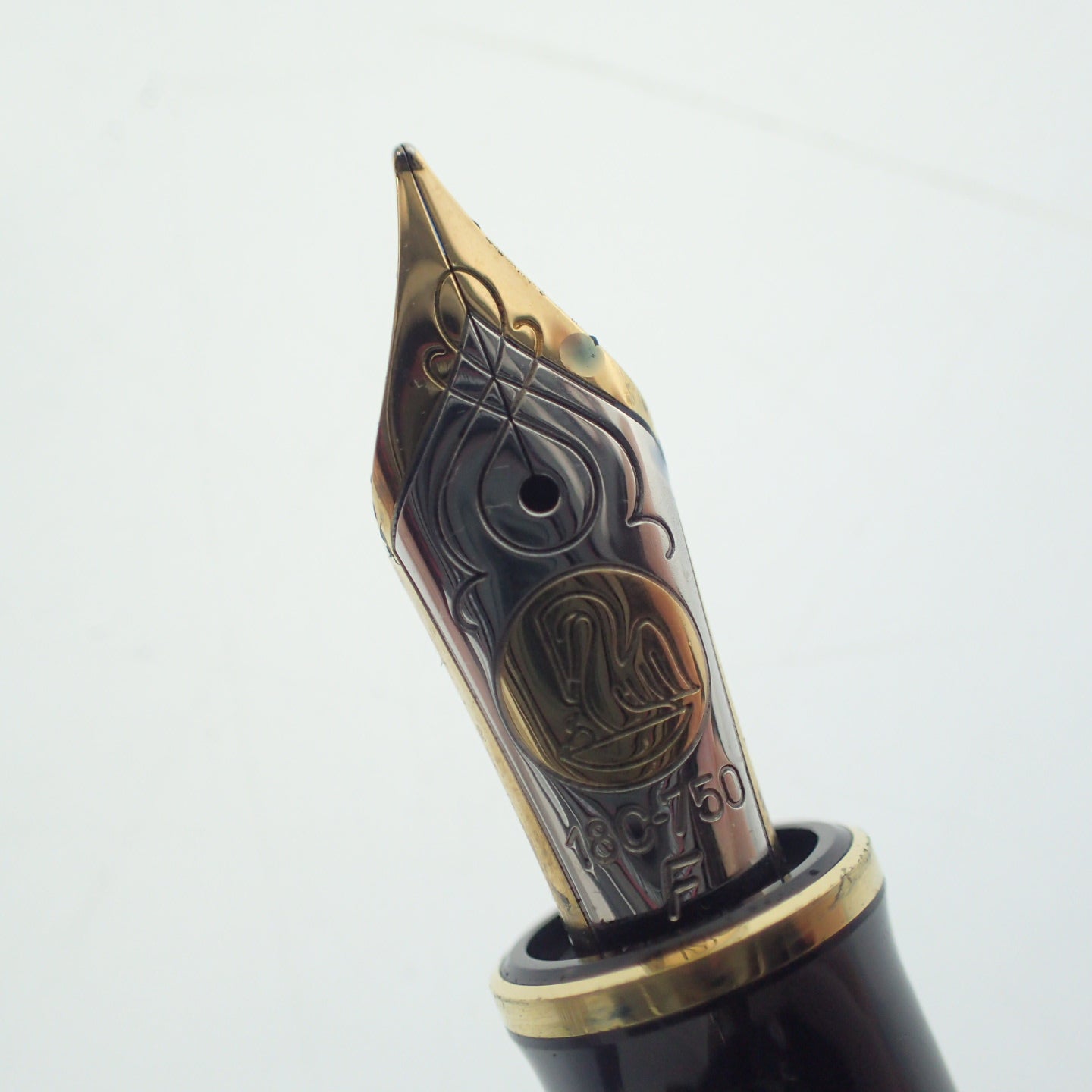 美品◆ペリカン 万年筆 M800 スーベレーン ペン先18C-750 F 縞 ブルー&ブラック系 PELIKAN SOUVERAN【AFI11】