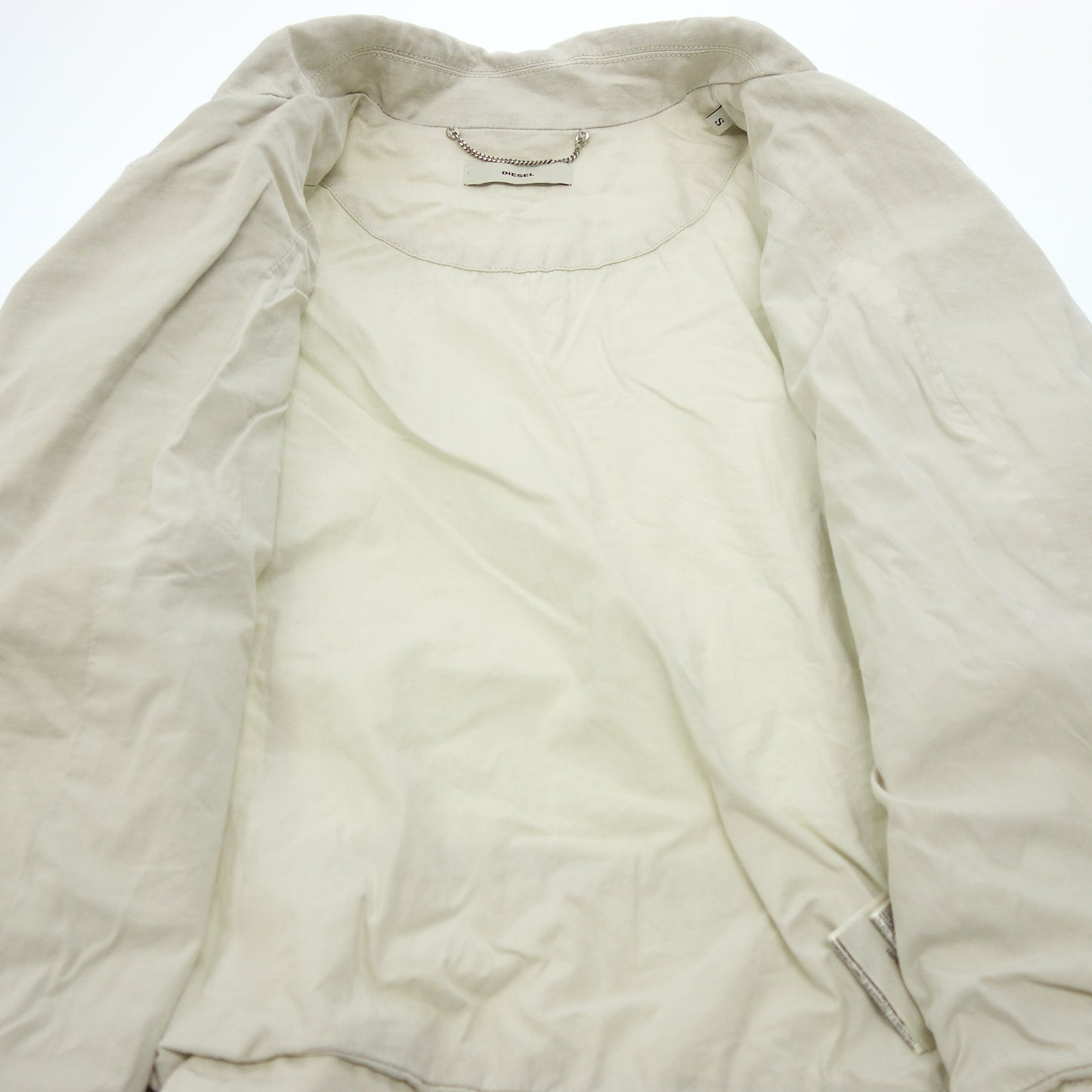 美品◆ディーゼル ダブルライダースジャケット ベージュ リネンコットン レディース S DIESEL【AFB2】