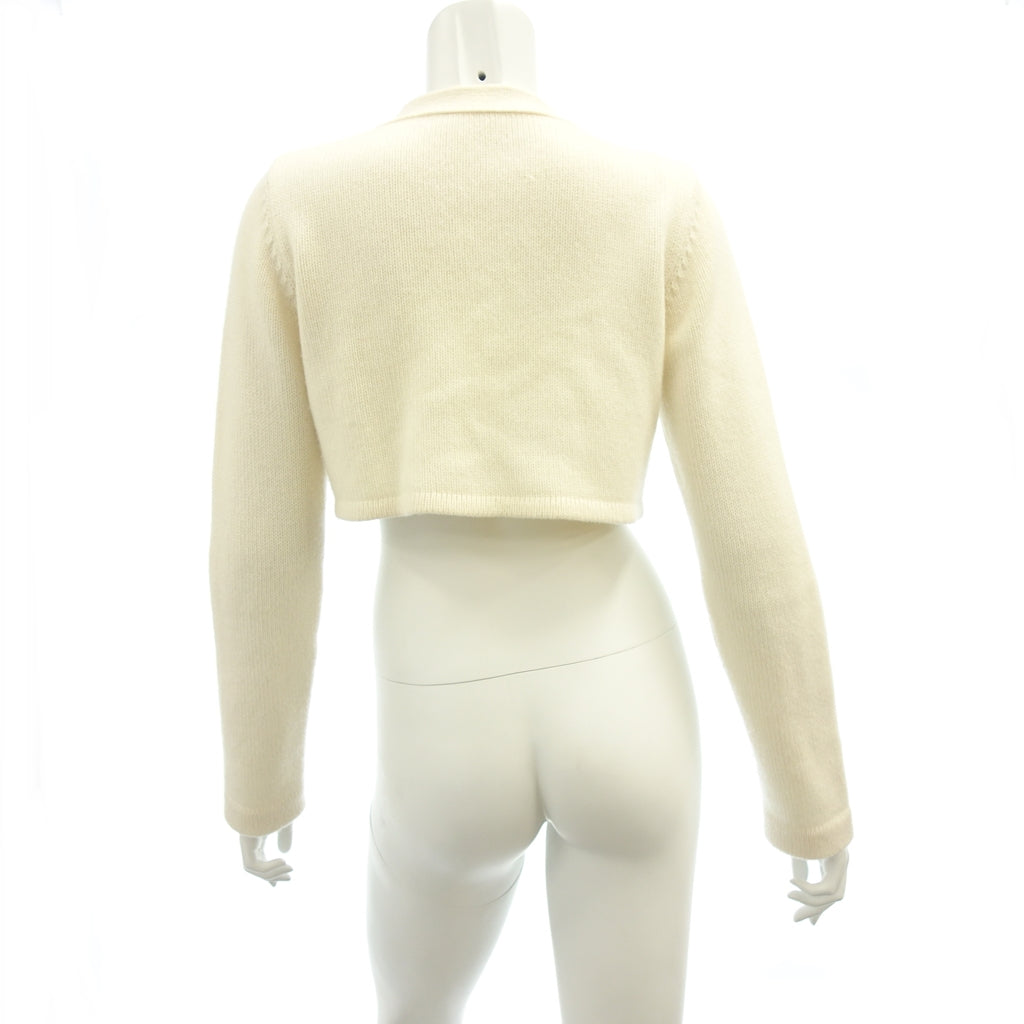 美品◆フォクシー 40332 長袖カーディガン カシミア レディース クリーム系 サイズ38 FOXEY【AFB27】