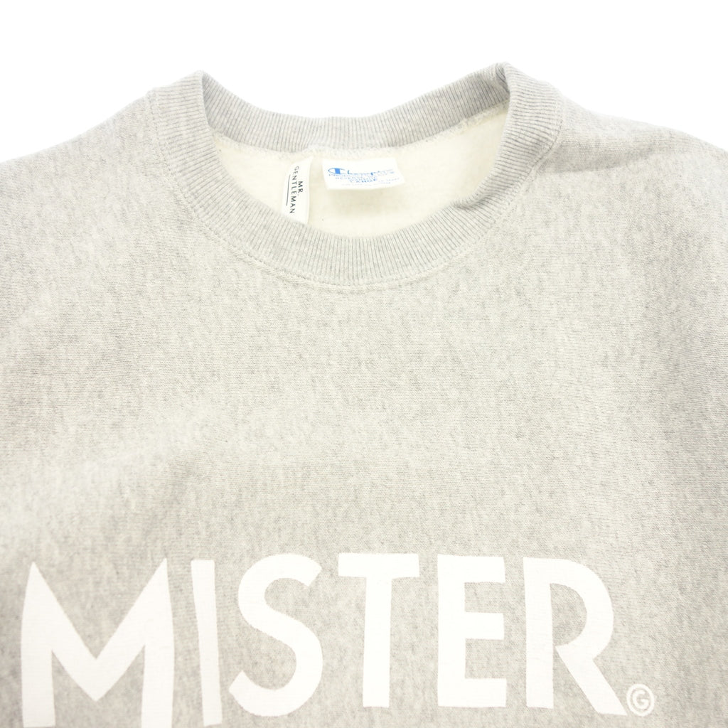 美品◆ミスタージェントルマン × チャンピオン スウェット リバースウィーブ メンズ サイズL グレー MISTERGENTLEMAN Champion【AFB3】