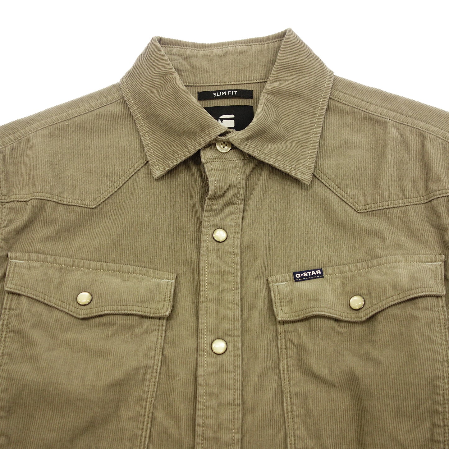極美品◆ジースター ロウ ウエスタンシャツ コーデュロイ メンズ ベージュ サイズS G-STAR RAW【AFB40】