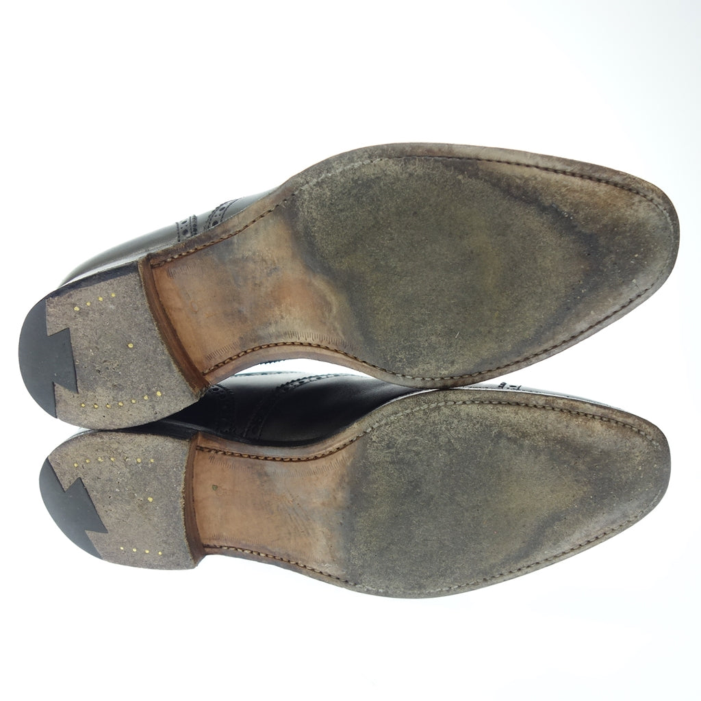 中古◆クロケット&ジョーンズ レザーシューズ セミブローグ コベントリー COVENTRY メンズ 6.5 黒 Crockett&Jones【LA】