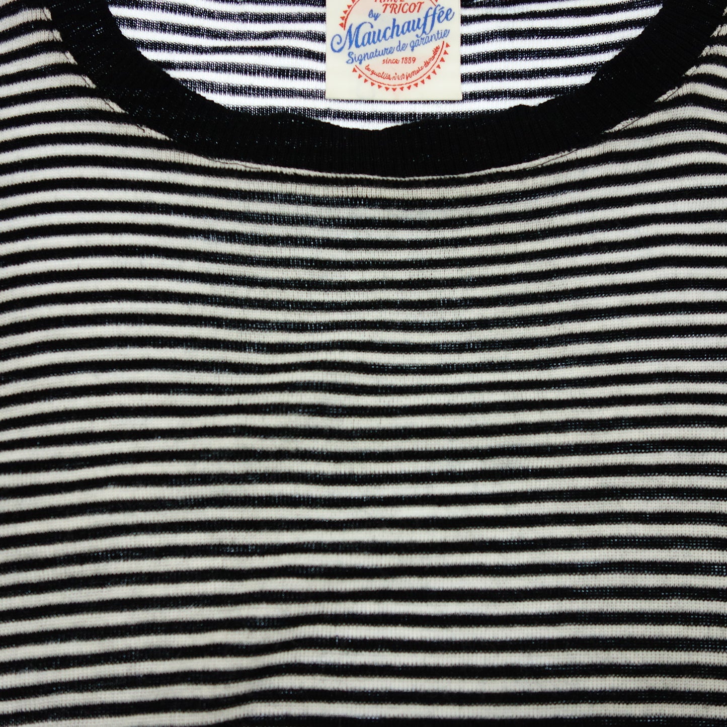 エムトリコ バイ モウショッフェ ニットセーター ミニボーダー クルーネック メンズ 2 ブラック/ホワイト AIME TRICOT by MAUCHAUFFEE【AFB41】【中古】