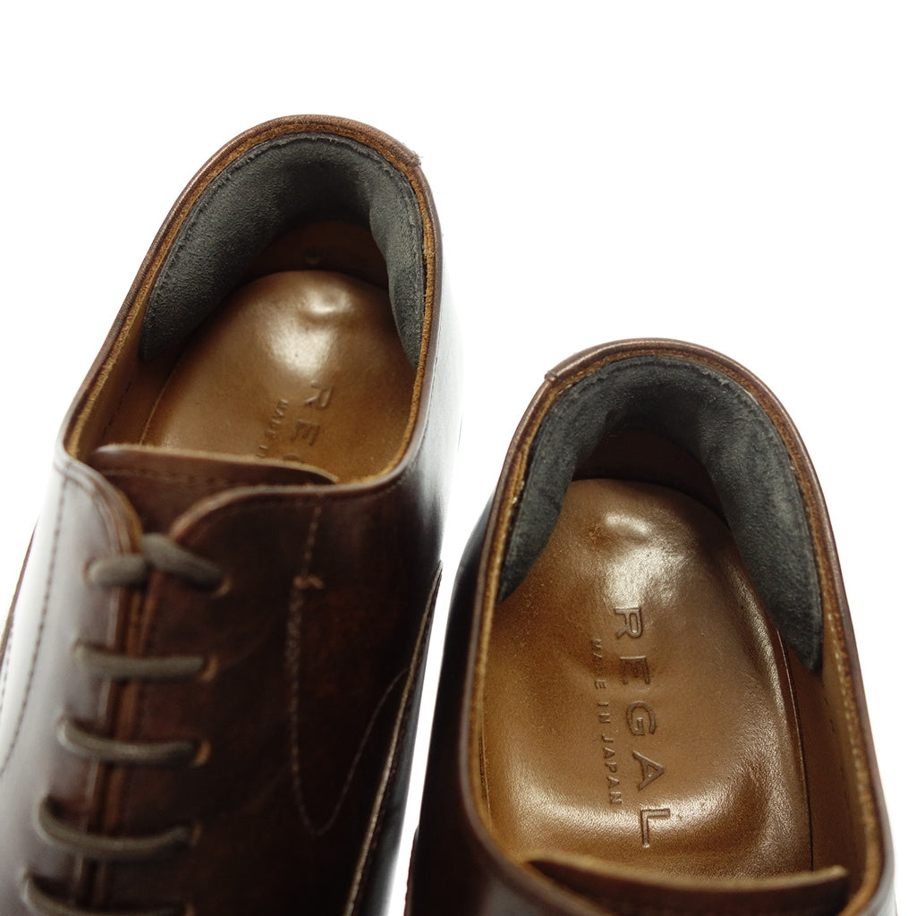 美品◆リーガル レザーシューズ ストレートチップ 01RR メンズ 24.5 茶系 REGAL【AFC12】