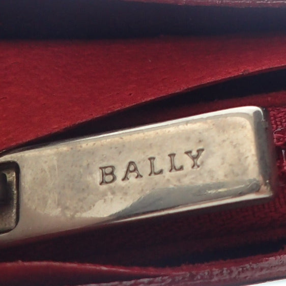 美品◆バリー ショルダーバッグ レザー ブラック&レッド BALLY【AFE3】