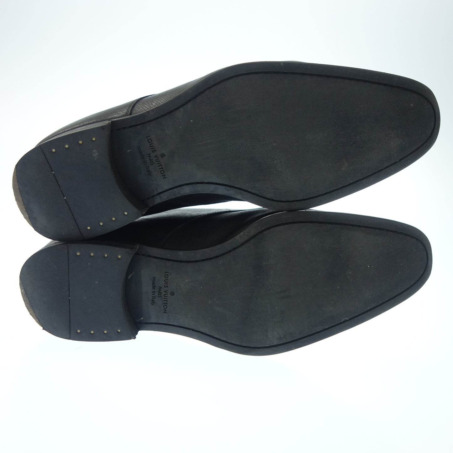 ルイヴィトン レザーシューズ プレーントゥ メンズ 8.5 黒 LOUIS VUITTON【AFC3】【中古】
