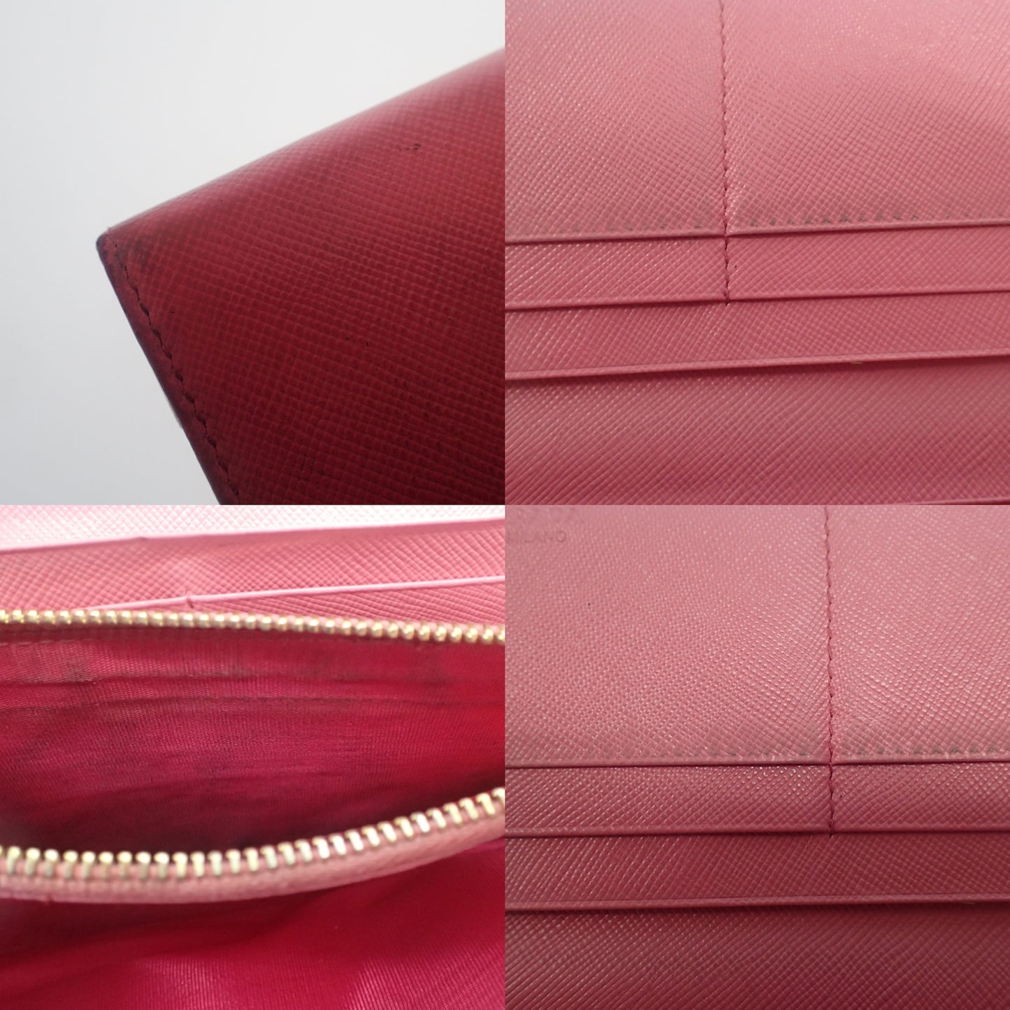 プラダ 長財布 サフィアーノ ロングウォレット ピンク PRADA【AFI18】【中古】