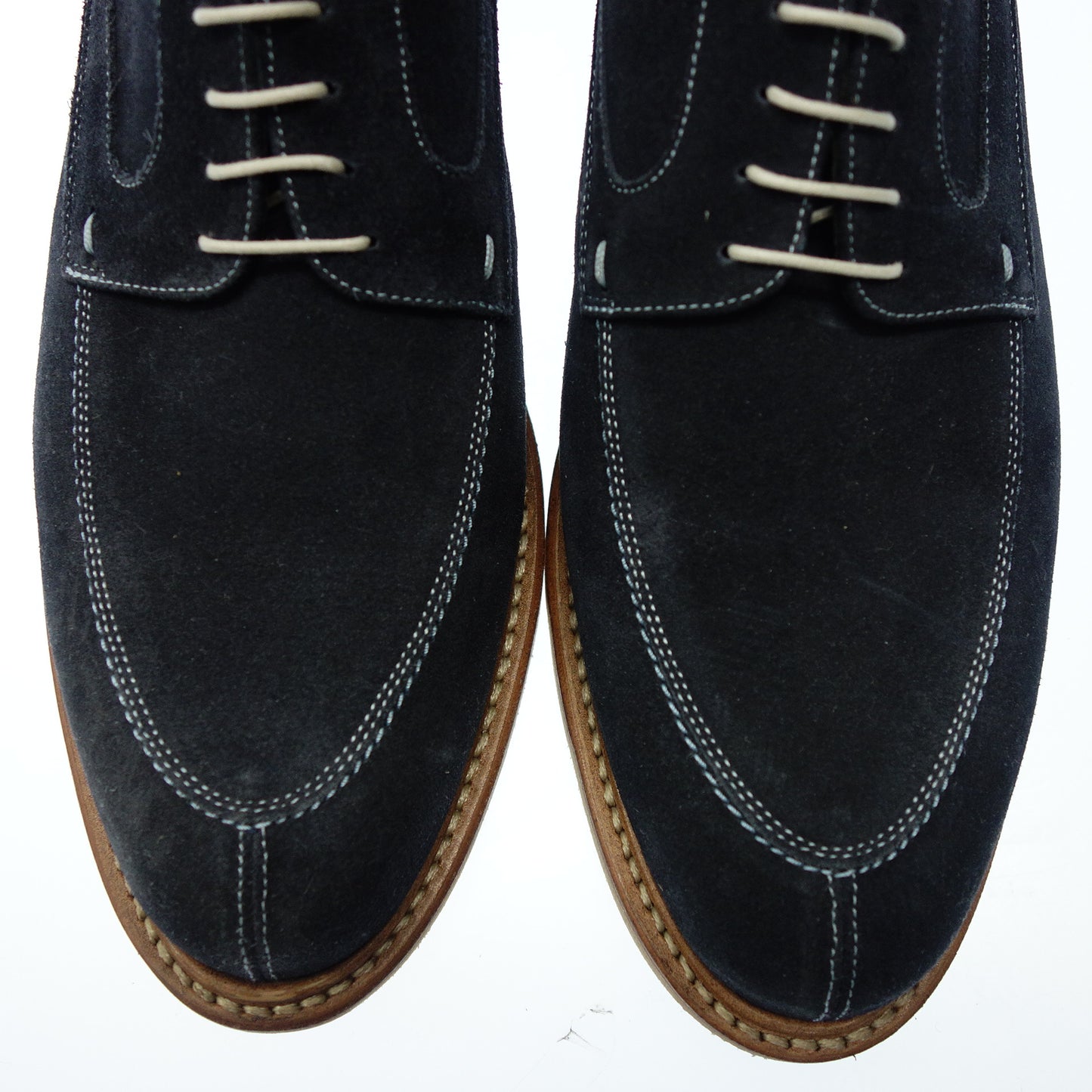 極美品◆パラブーツ レザーシューズ ルソー メンズ 8 ネイビー PARABOOT【AFC9】