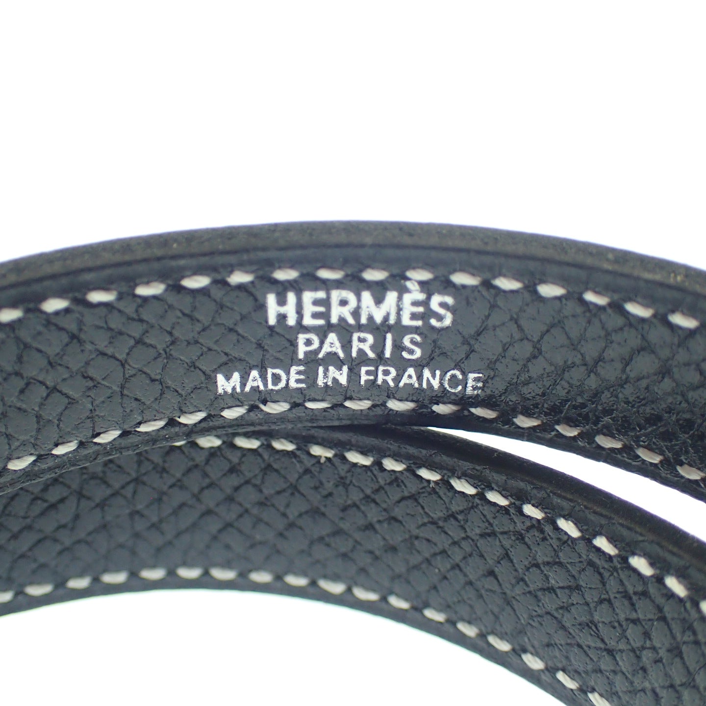 美品◆エルメス ケリーブレスレット ドゥブルトゥール □E刻 シルバー金具 黒 箱付き HERMES【AFI9】