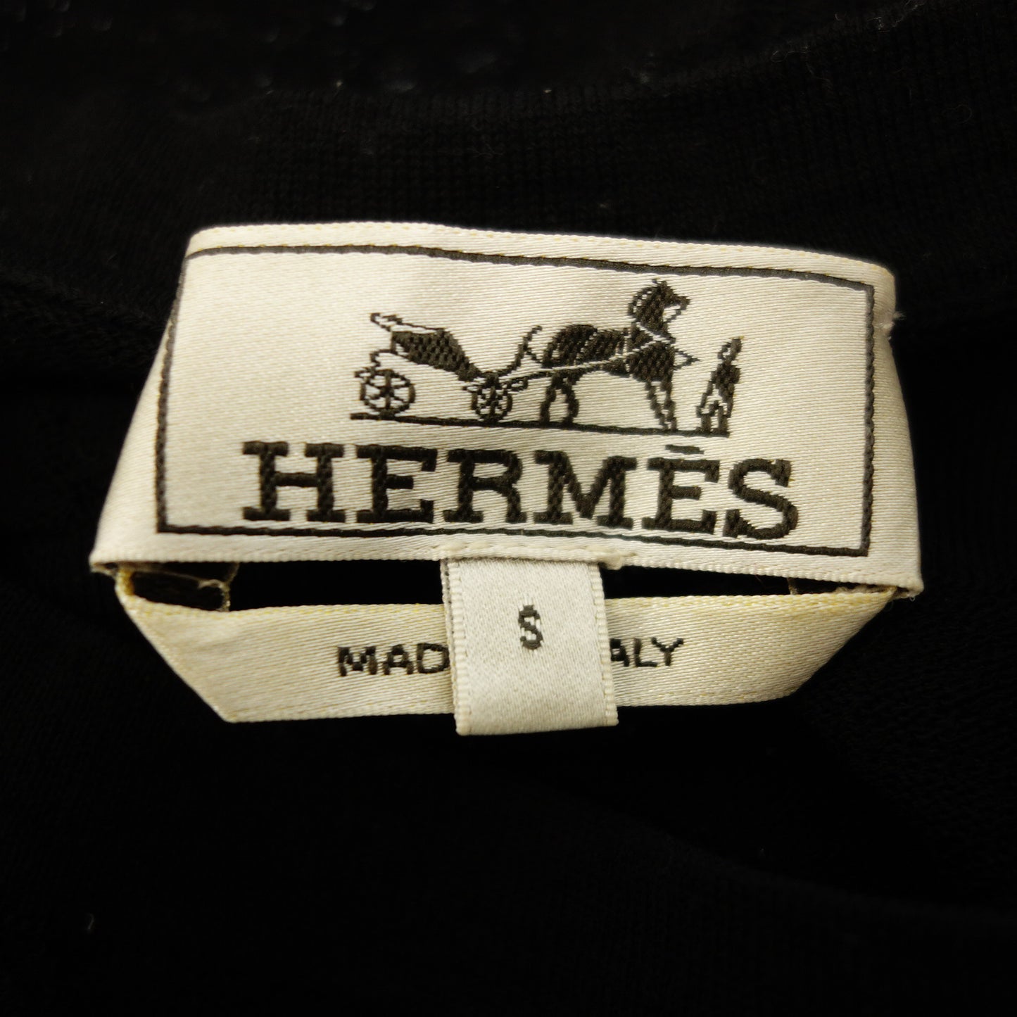 中古◆エルメス ニットセーター 花柄 サイズS メンズ 黒 HERMES【AFB27】