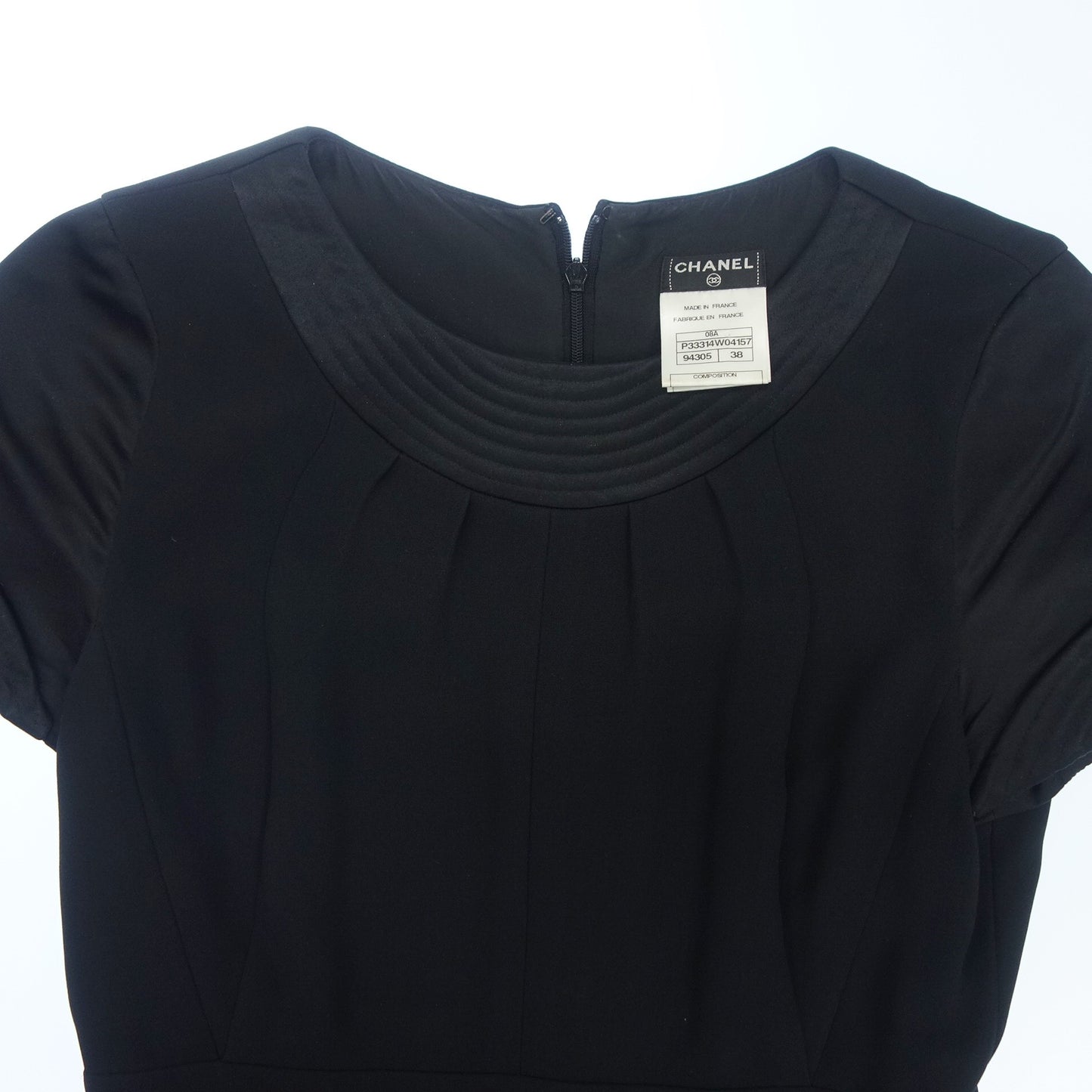 シャネル ワンピース ノースリーブ 08A レディース 38 黒 CHANEL【AFB24】【中古】