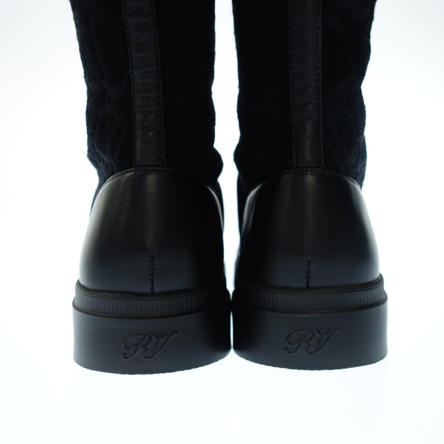 ロジェヴィヴィエ ロングブーツ ウォーキーヴィヴ ファブリック ラインストーン レディース 39 黒 Roger Vivier【AFC26】【中古】