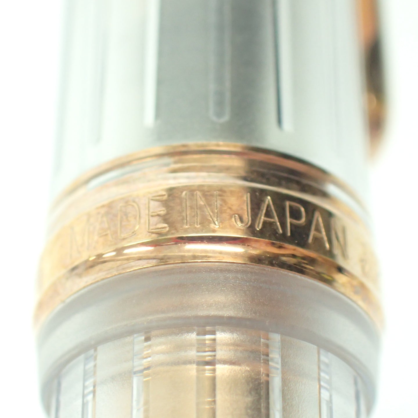 美品◆プラチナ 万年筆 #3776 585刻 ペン先14K クリア×ブロンド PLATINUM【AFI6】