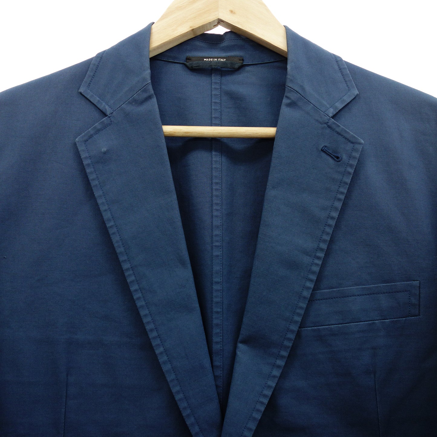 エルメス 2Bジャケット コットン メンズ ブルー 46 HERMES【AFB35】【中古】