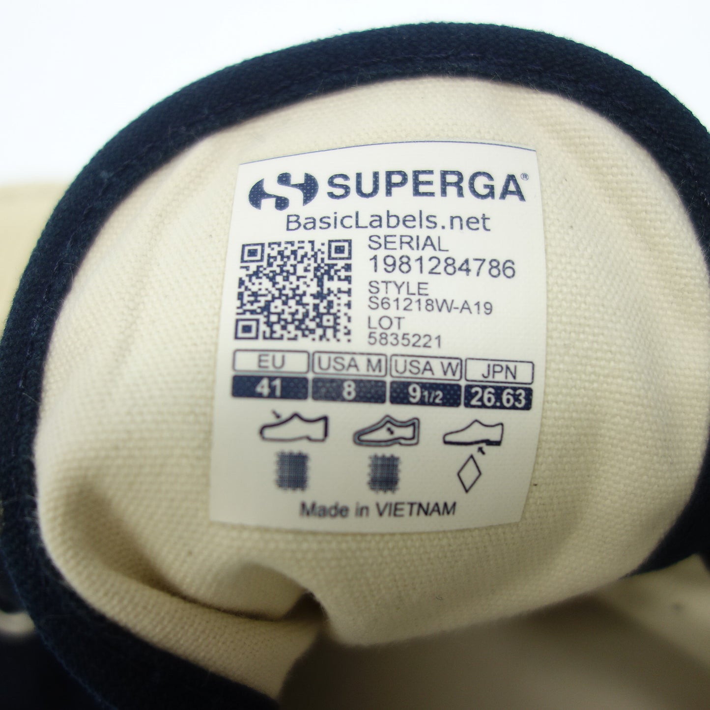 アーティファクト バイ スペルガ スニーカー メンズ 8 紺 ARTIFACT BY SUPERGA【AFC54】【中古】