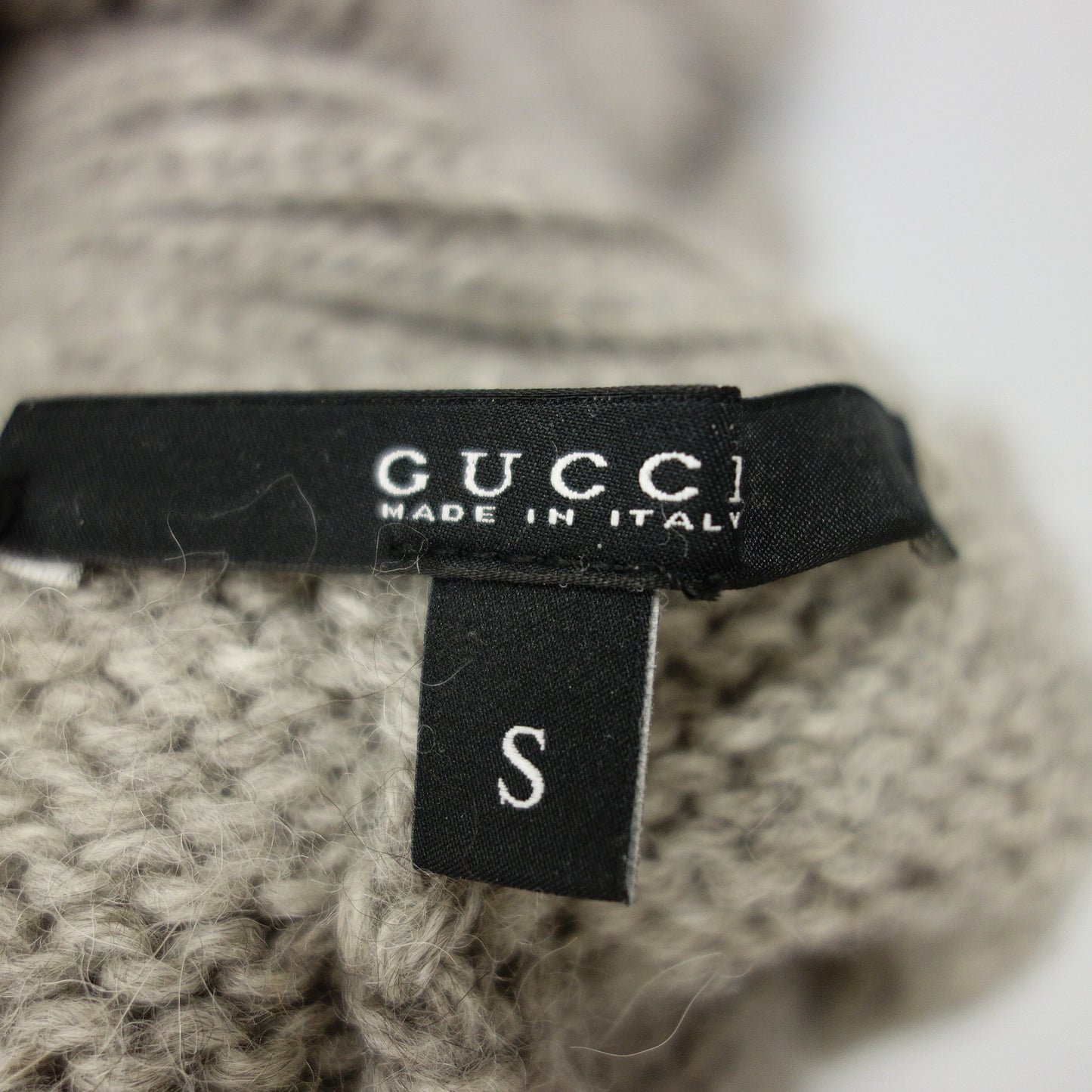 グッチ ケーブル ニット ポンチョ アルパカ ウール レディース グレー S GUCCI【AFB12】【中古】