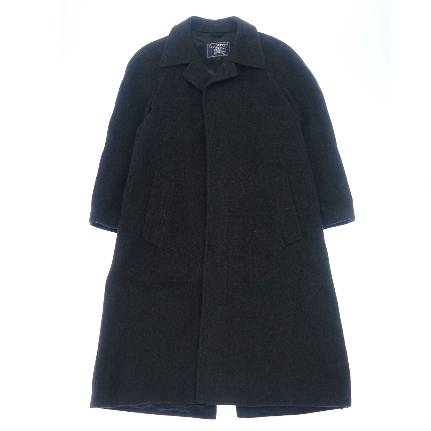 中古◆バーバリーズ ロングコート ウール メンズ 黒 Burberrys【AFA14】