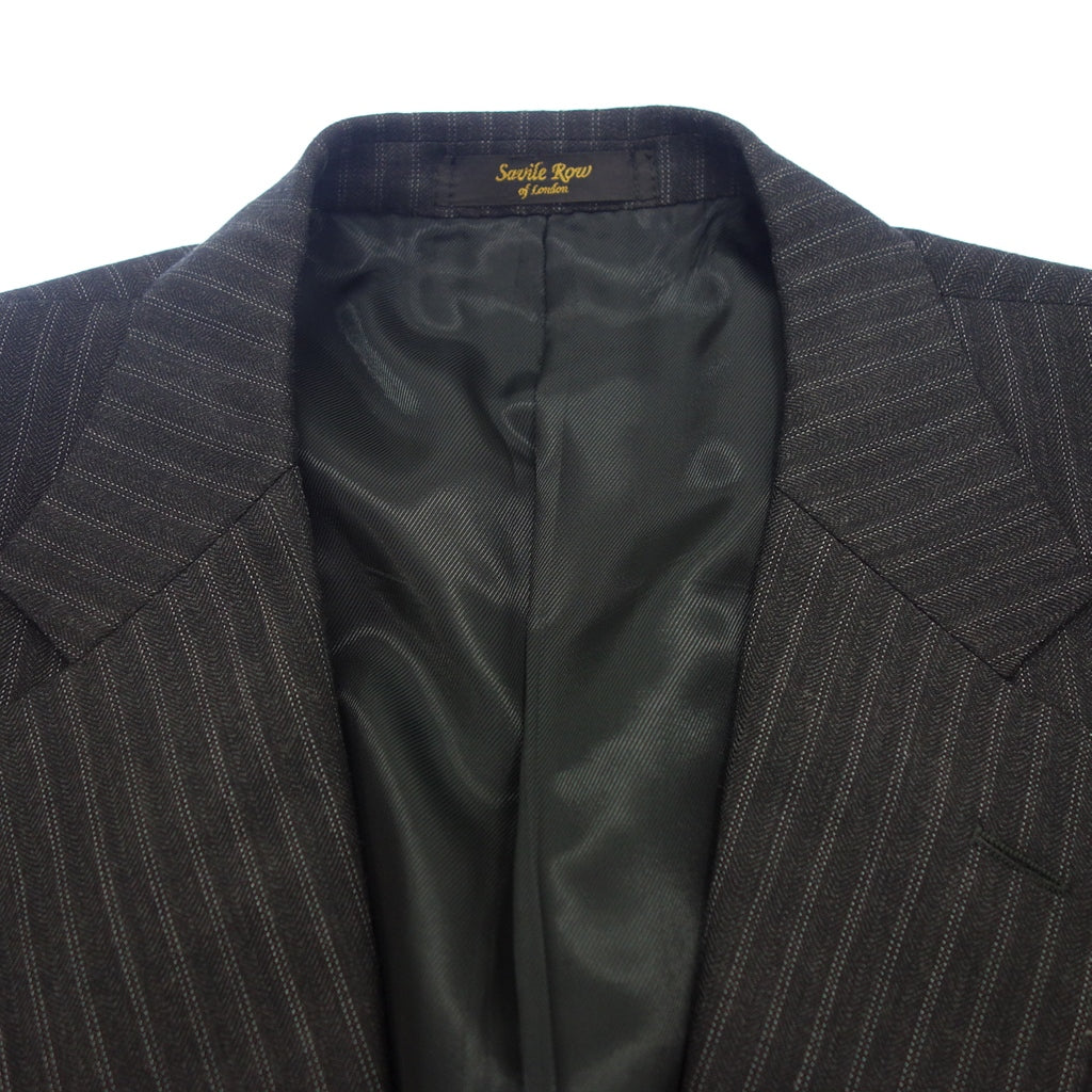 美品◆サヴィルロウ スーツ dormeuil メンズ ウール グレー ネーム入り サイズ104 savile row【AFB28】