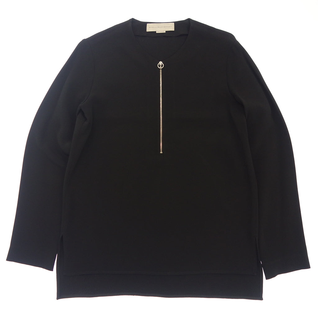 美品◆ステラマッカートニー 長袖シャツ ハーフジップ レーヨン ブラック レディース サイズ38 STEELA McCARTNEY【AFB35】
