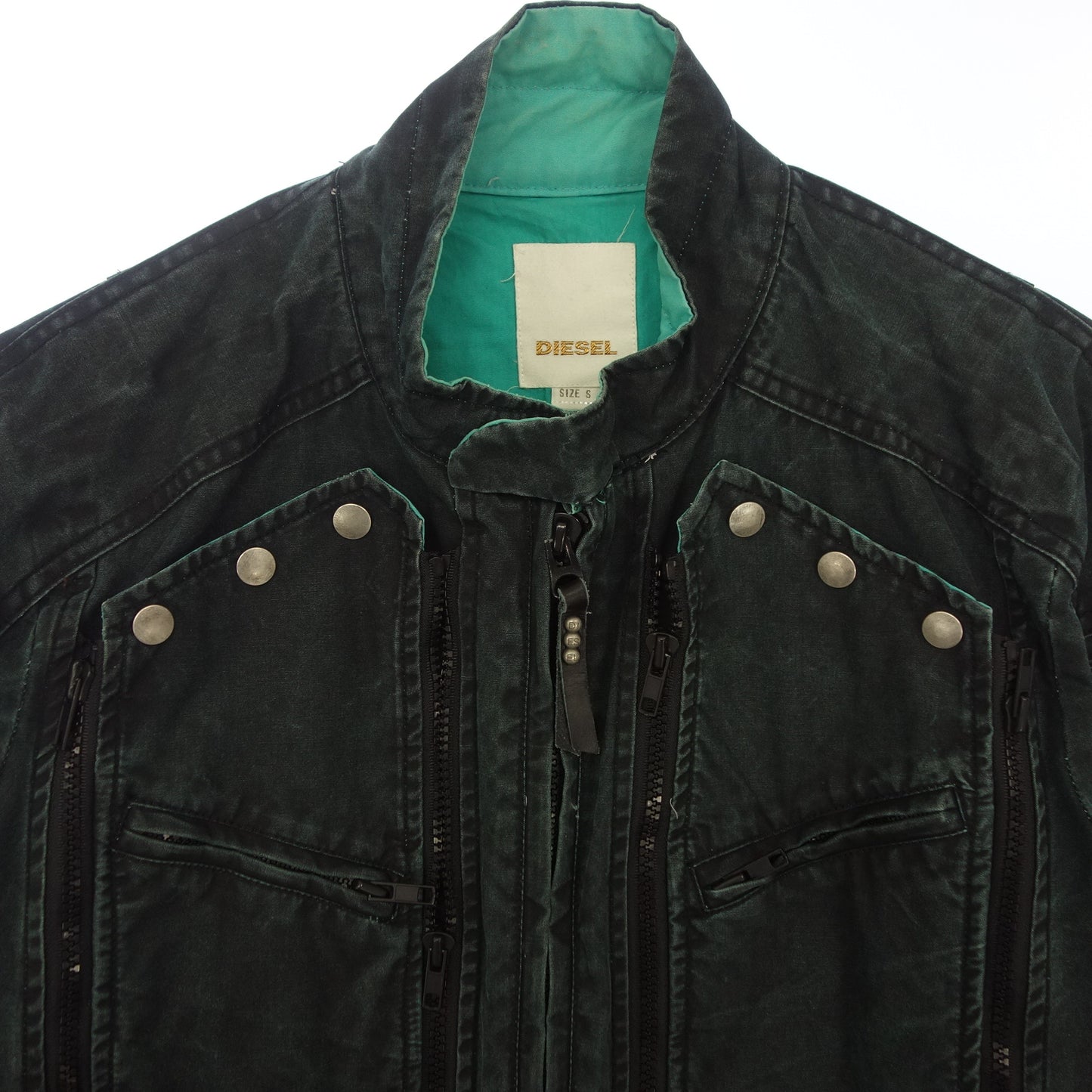 ディーゼル ジャケット グリーン ビンテージ加工 メンズ S グリーン系 DIESEL【AFB7】【中古】