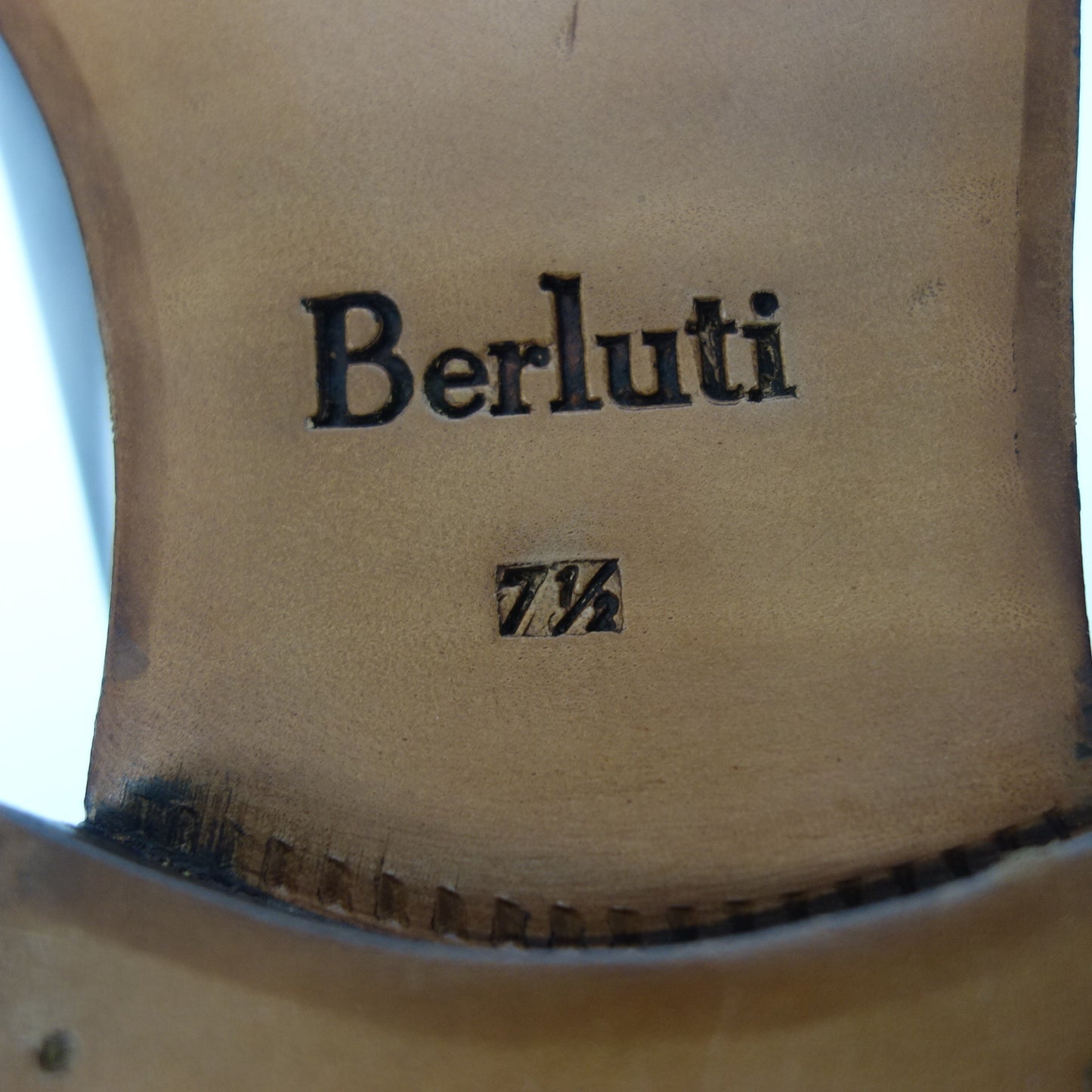 美品◆ベルルッティ レースアップレザーシューズ パンチング プレーントゥ メンズ ブラウン サイズ7.5 Berluti【AFC44】