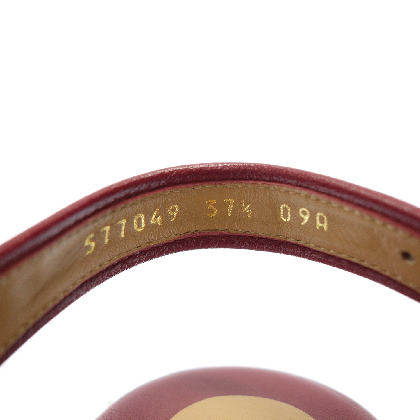 美品◆グッチ ツイードサンダル 厚底 サイズ37.5 577049 レディース ボルドー×ホワイト系 サイズ37.5 GUCCI【AFD9】