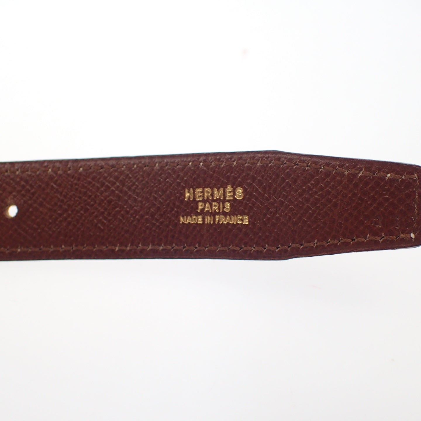 美品◆エルメス レザーベルト ゴールド金具 リバーシブル HERMES【AFI16】