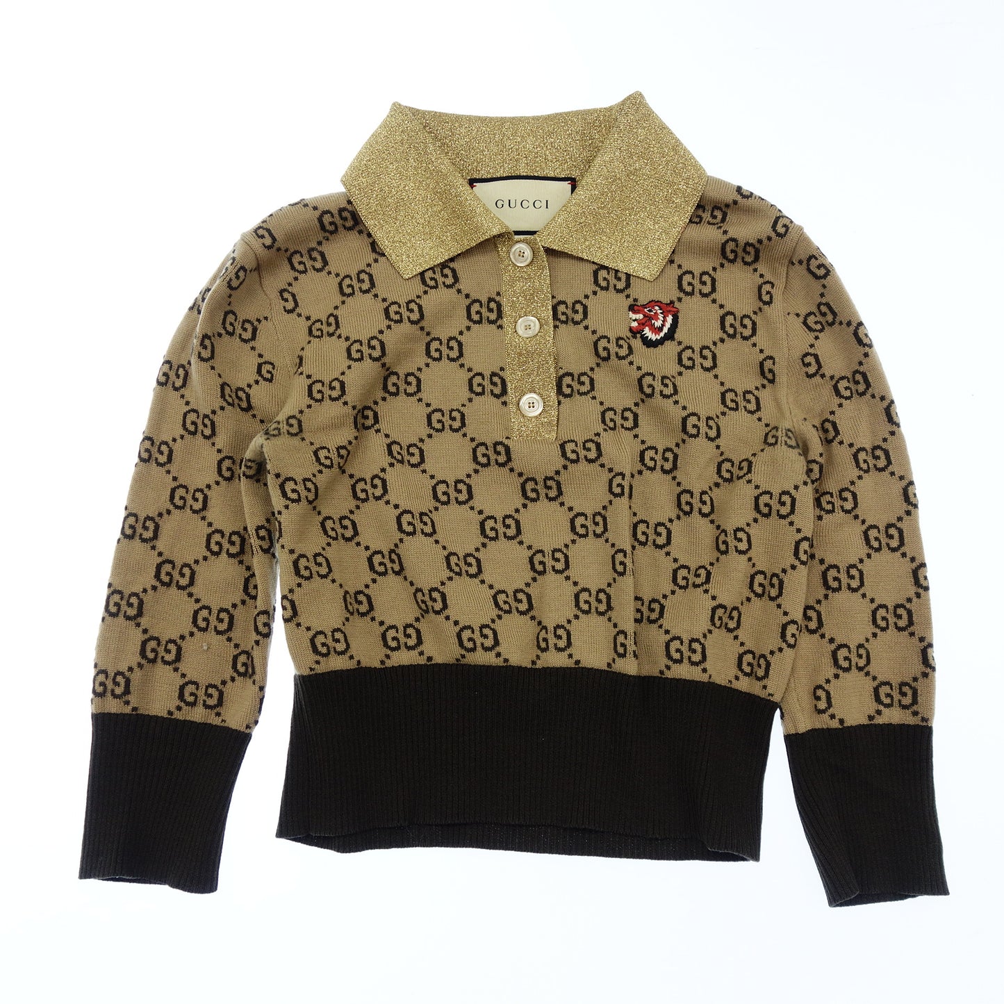 中古◆グッチ GG柄 トップス 狼ワッペン 18SS レディース サイズS GUCCI【AFB46】