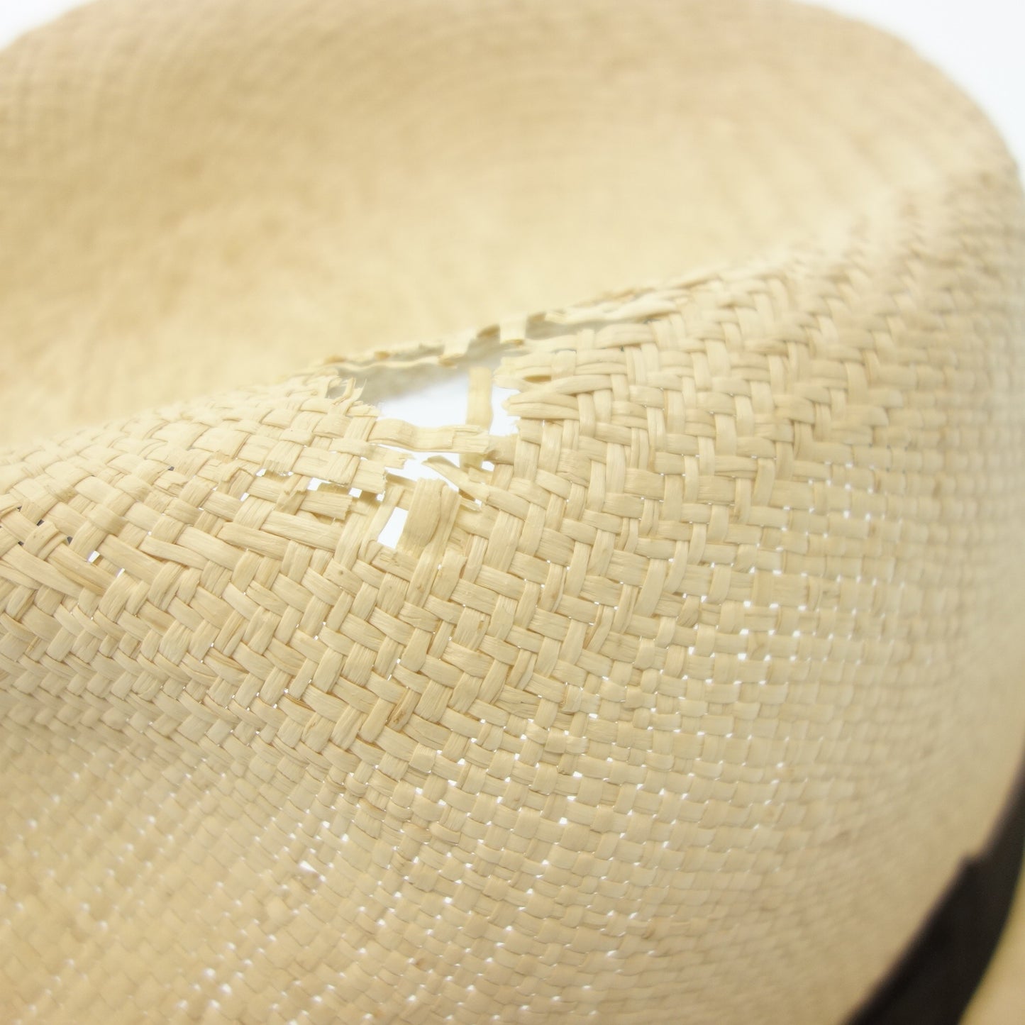 中古◆ボルサリーノ パナマハット ベージュ サイズ62 Borsalino【AFI1】