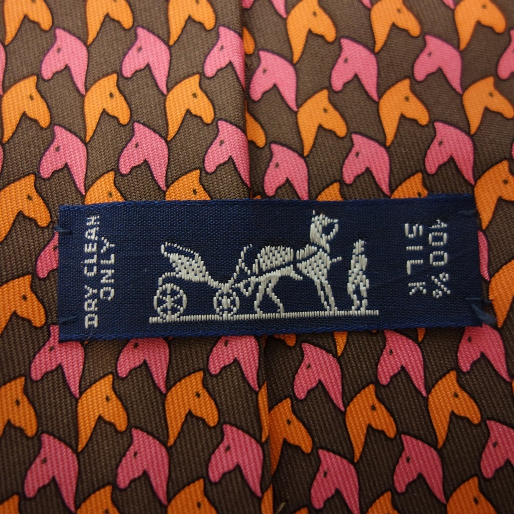 極美品◆エルメス ネクタイ 総柄 シルク 5327 マルチカラー HERMES【AFI17】