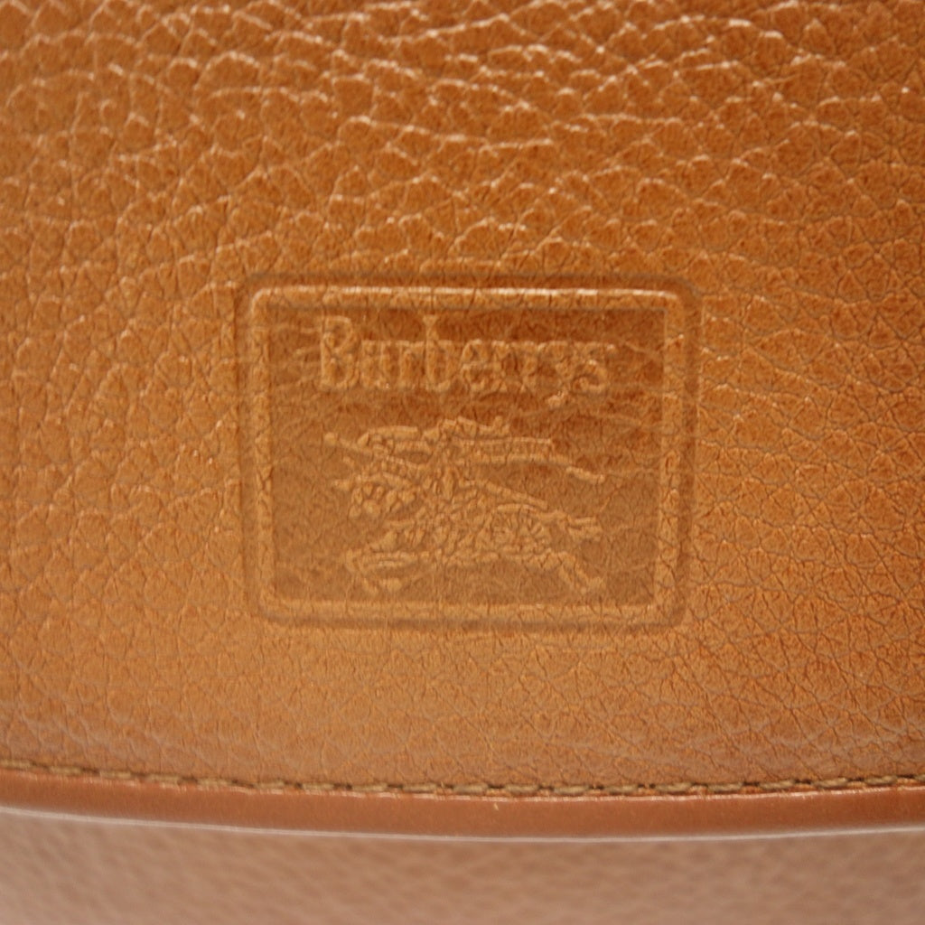 中古◆バーバリーズ ショルダーバッグ レザー 内側ノバチェック ブラウン Burberrys【AFE8】