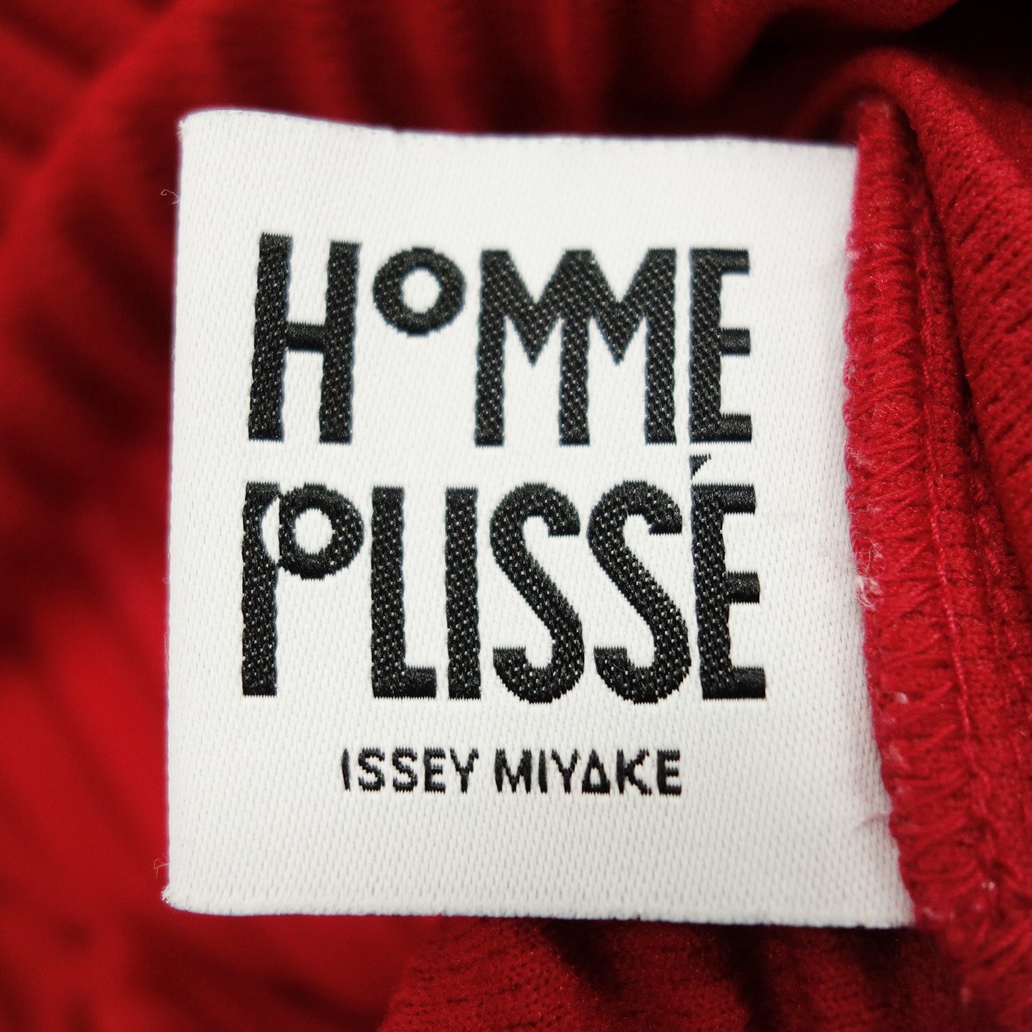 美品◆イッセイミヤケ オム プリッセ 半袖Tシャツ カットソー プリーツ HP71JK117 メンズ サイズ3 赤 ISSEY MIYAKE HOMME PLISSE【AFB30】