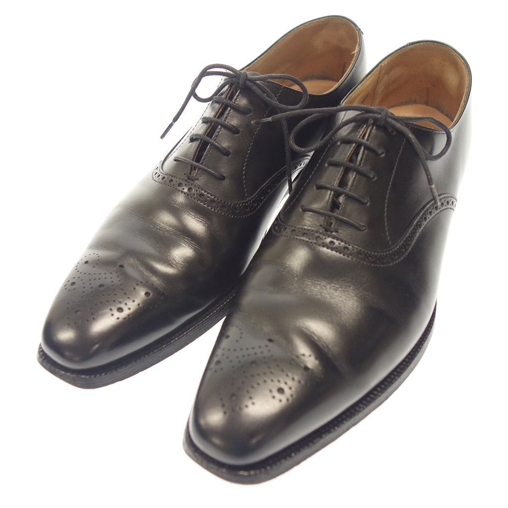 中古◆クロケット&ジョーンズ レザーシューズ ウェッジウェア メンズ ブラック サイズUK8E CROCKETT&JONES EDGWARE【LA】