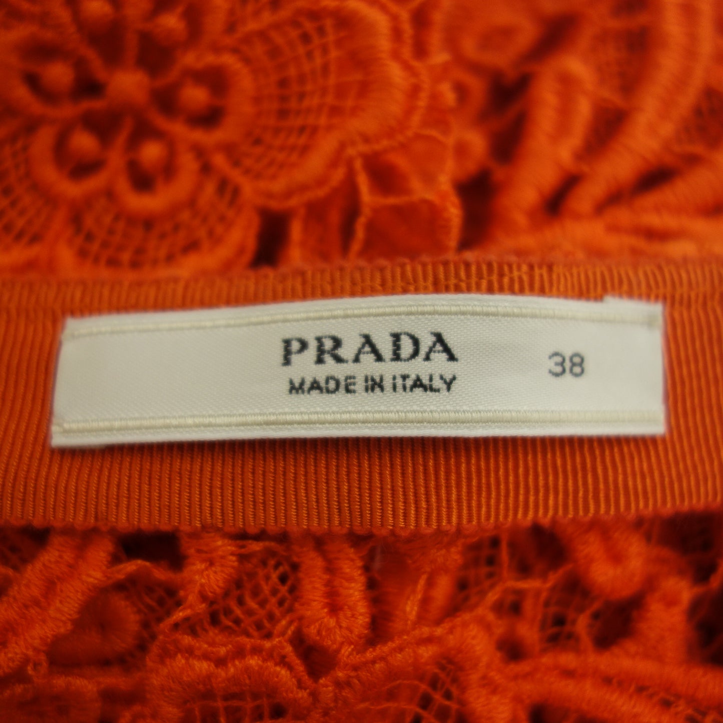 プラダ スカート レースデザイン 38 レディース オレンジ PRADA【AFB6】【中古】