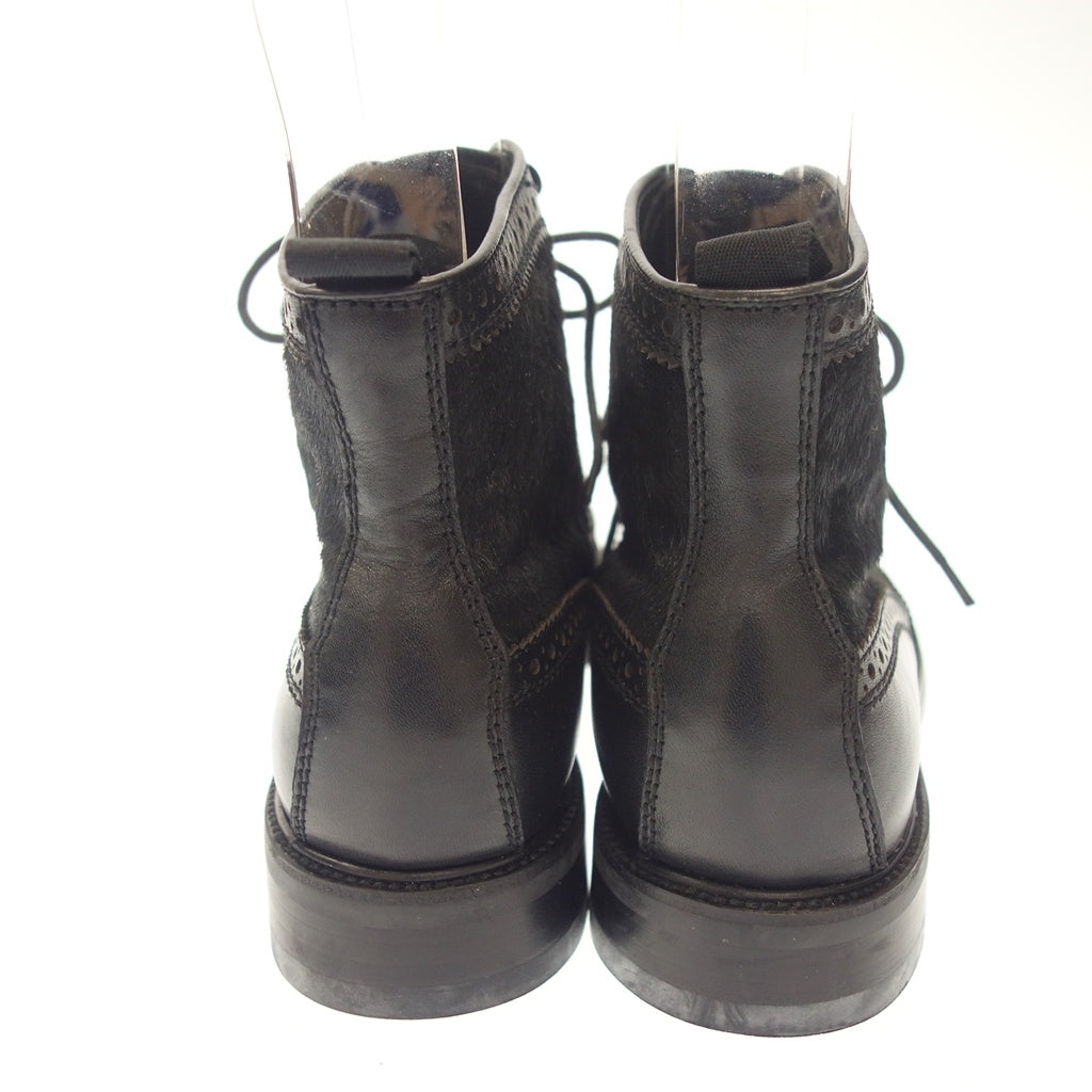 極美品◆ジョゼフ レザーブーツ SEJXW0202 ウイングチップ メンズ ブラック系 サイズ8 JOSEPH【AFD2】