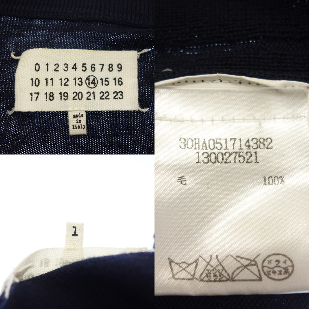 中古◆メゾン マルジェラ 14 カーディガン ウール メンズ サイズL ネイビー系 MAISON MARGIELA【AFB3】