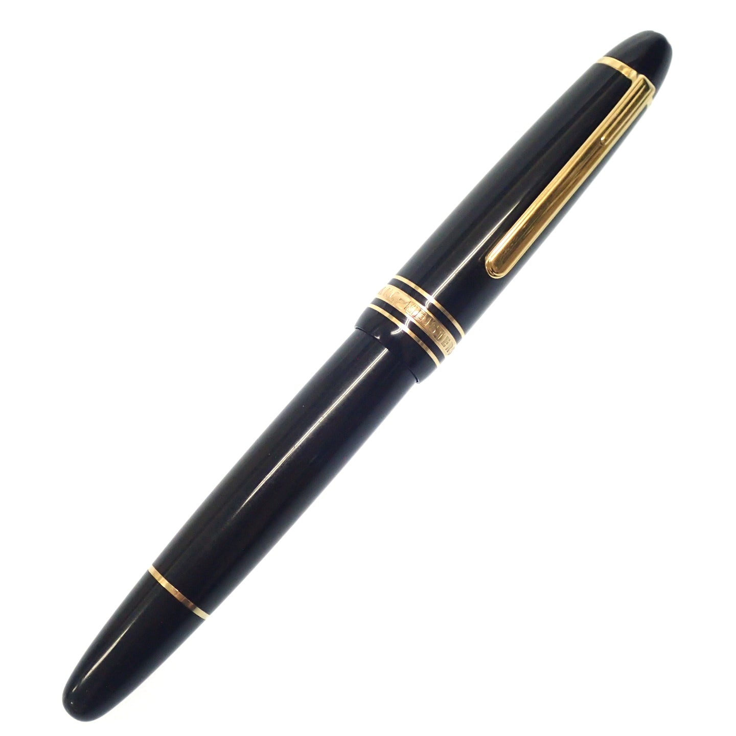美品◆モンブラン ボールペン マイスターシュテュック キャップ式 黒×ゴールド MONTBLANC【AFI9】
