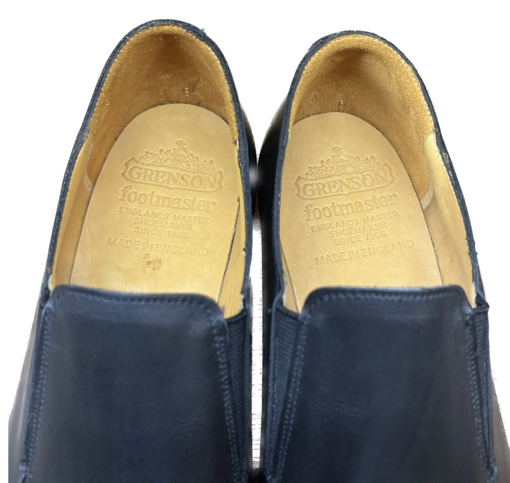 像新的一样 ◆Grenson 皮鞋乐福鞋侧松紧 33348 黑色 UK7.5 footmaster Grenson