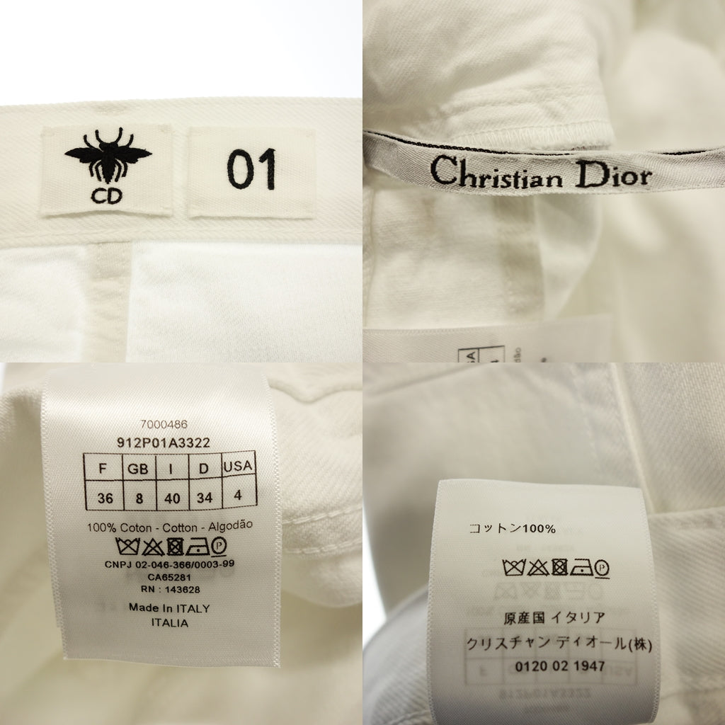 美品◆クリスチャンディオール デニムパンツ ボーイフレンドデニム 912P01A3322 レディース ホワイト サイズ36 Christian Dior【AFB42】