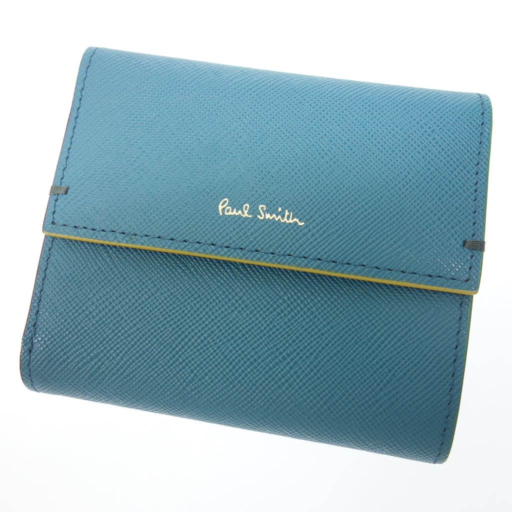新品同様◇ポールスミス 三つ折り財布 ブルー系 Paul Smith【AFI8
