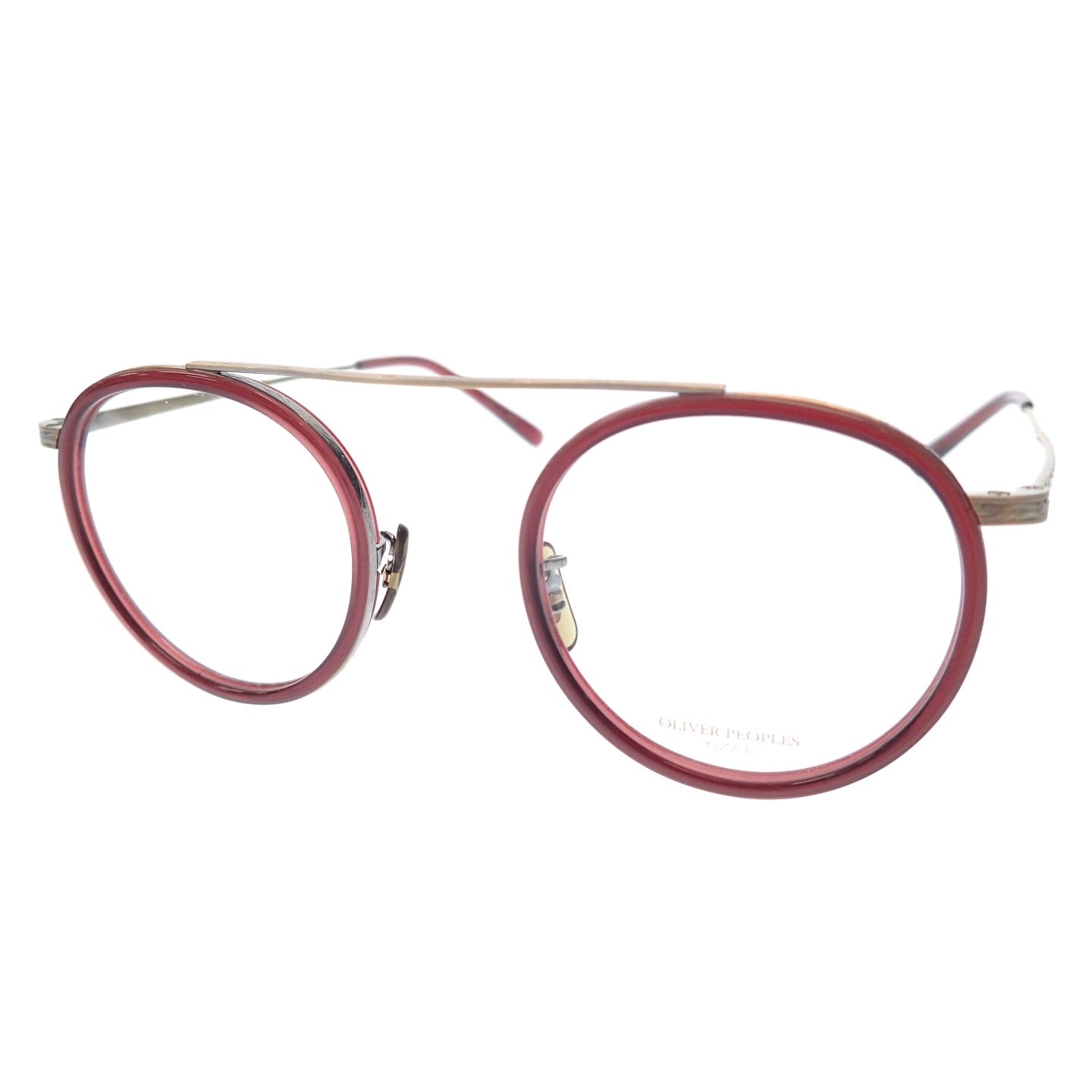 極美品◆オリバーピープルズ メガネ 伊達眼鏡 MP-3-XL レッド系 ケース付 OLIVER PEOPLES【AFI8】