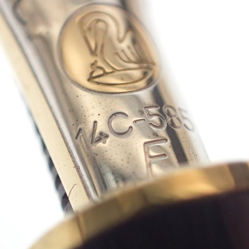 美品◆ペリカン 万年筆 スーベレーン ペン先14C-585 字幅F 赤×黒 箱付き PELIKAN Souveran【AFI18】