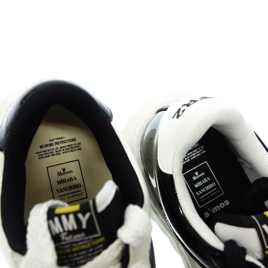 新品同様◆メゾン ミハラヤスヒロ スニーカー FR2 atmos ウェインローレザー WAYNE LOW LEATHER メンズ 42 白×黒系 Maison MIHARA YASUHIRO【AFD3】