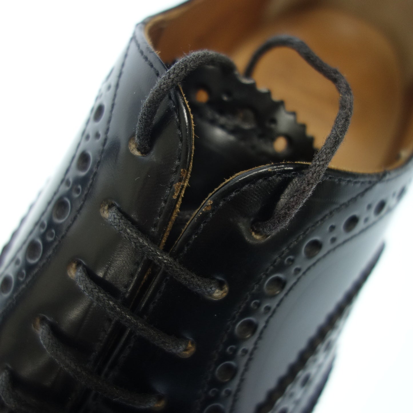 美品◆チャーチ ウイングチップ レザーシューズ バーウッド BURWOOD 黒 レディース 34 Church's【AFC51】
