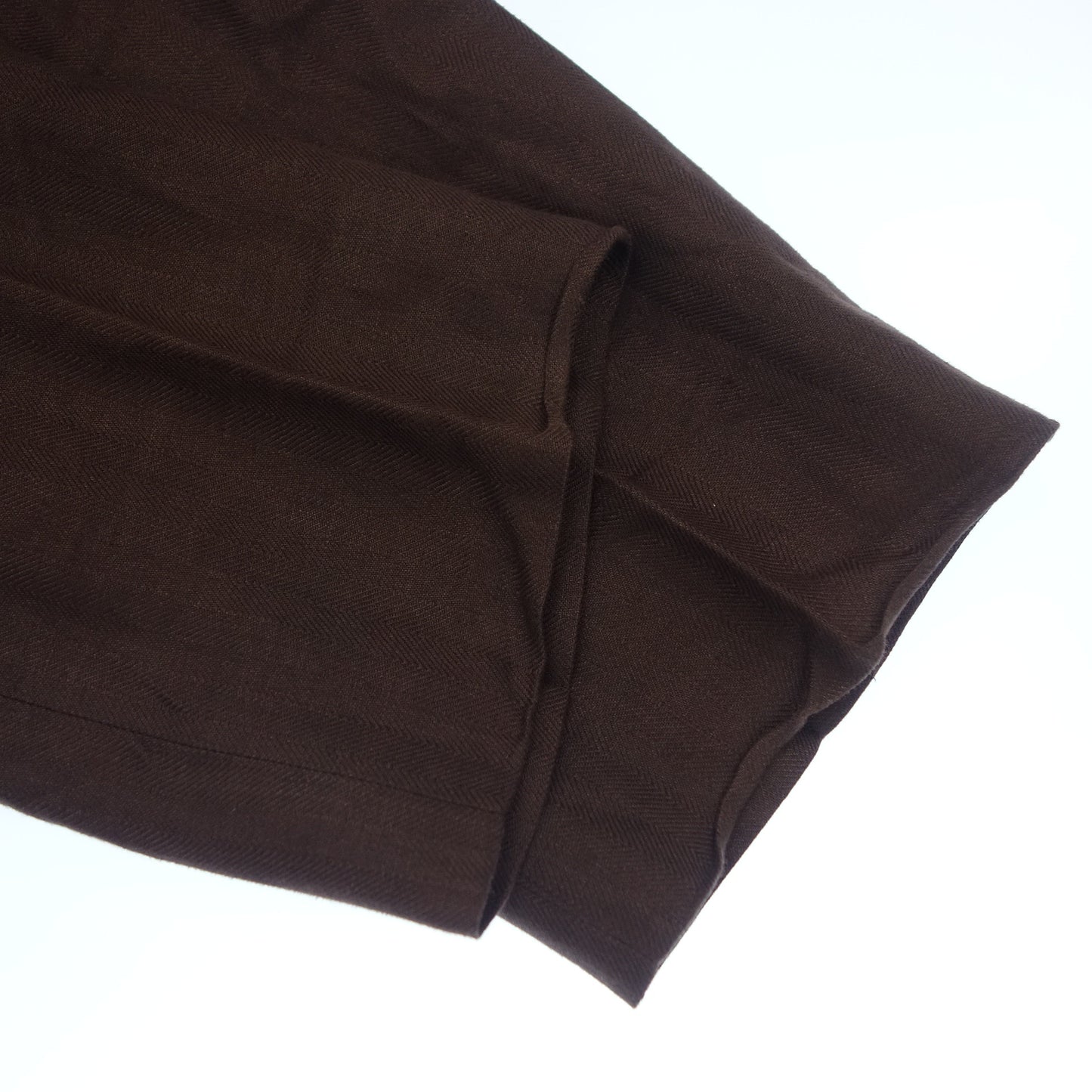 エルメス スラックスパンツ リネン レディース 38 茶系 HERMES【AFB17】【中古】