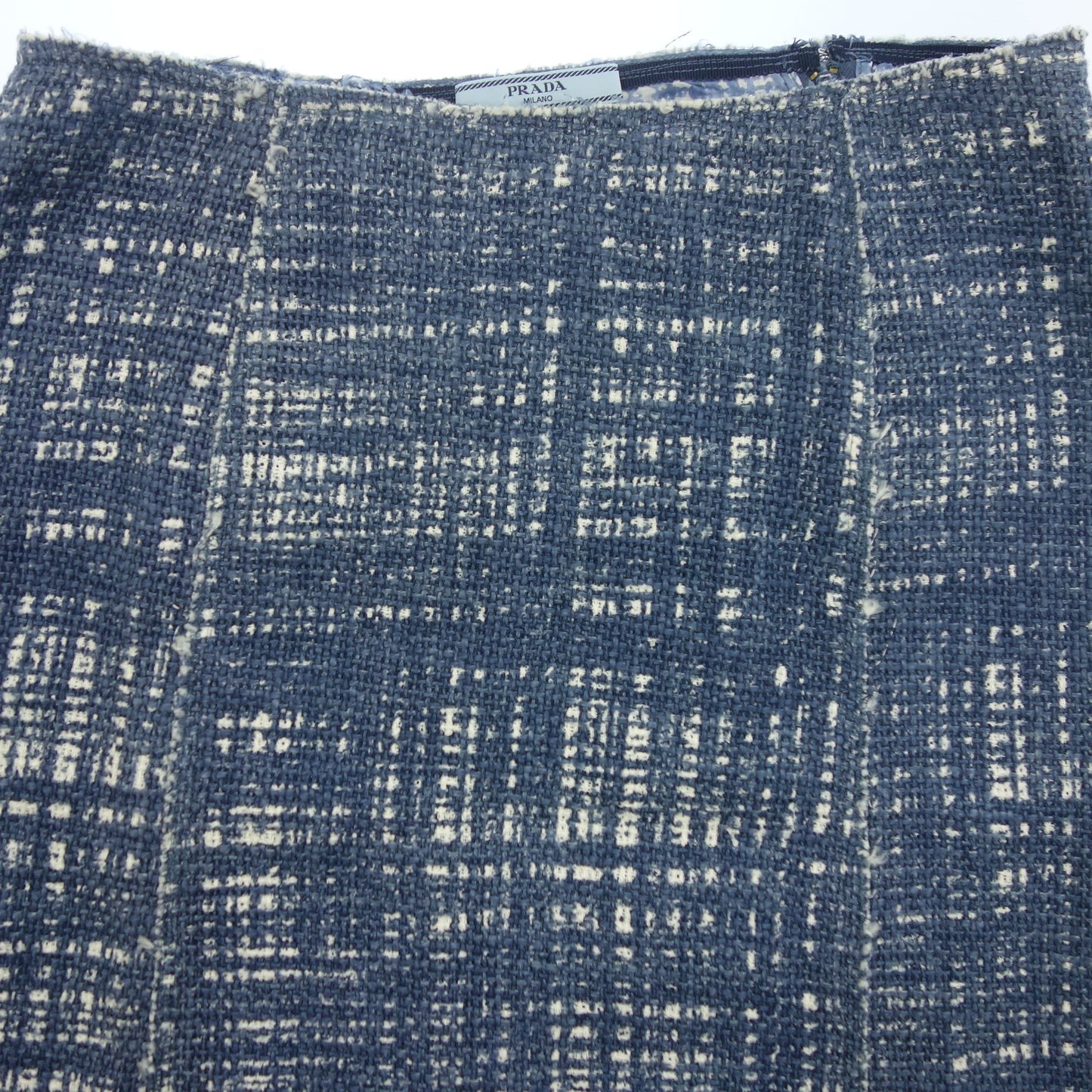 美品◆プラダ スカート コットン×リネン サイズ44S レディース 青系 PRADA【AFB25】