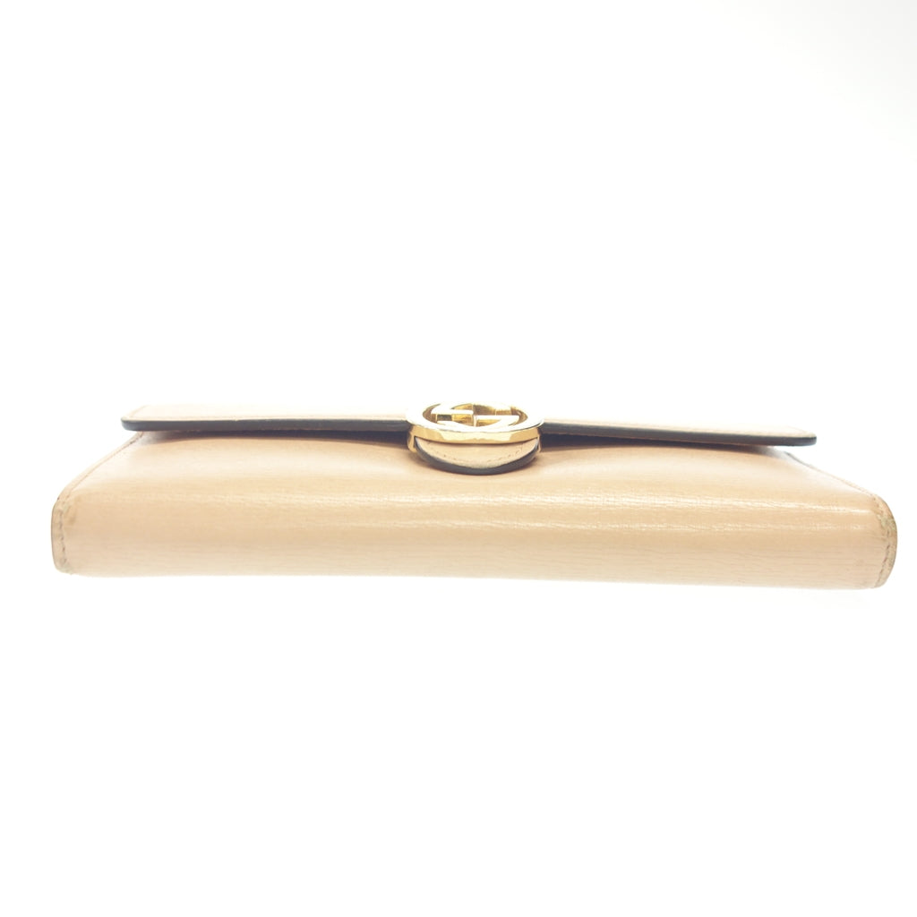 中古◆グッチ 財布 369663 インターロッキングG ベージュ系 GUCCI【AFI6】