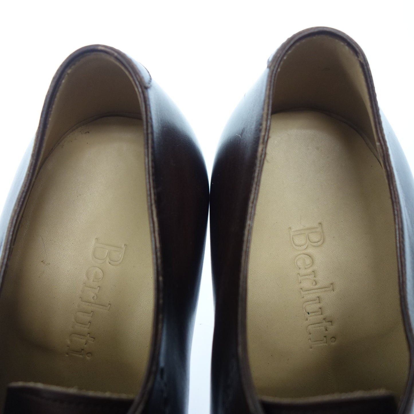 美品◆ベルルッティ レースアップレザーシューズ パンチング プレーントゥ メンズ ブラウン サイズ7.5 Berluti【AFC44】