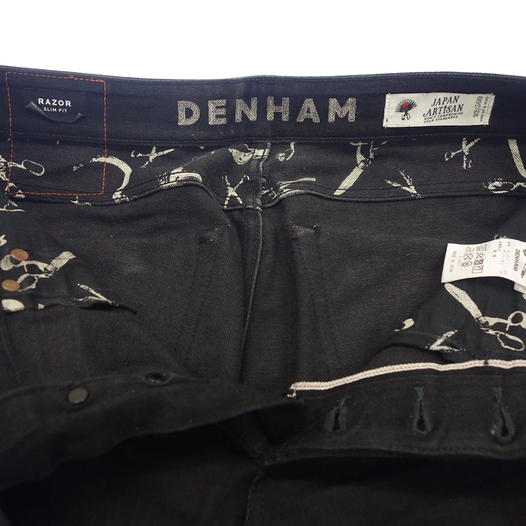 中古◆デンハム デニムパンツ RAZOR SLIM FIT VBSS JAPAN ARTISAN メンズ ブラック W30 L34サイズ DENHAM【AFB38】