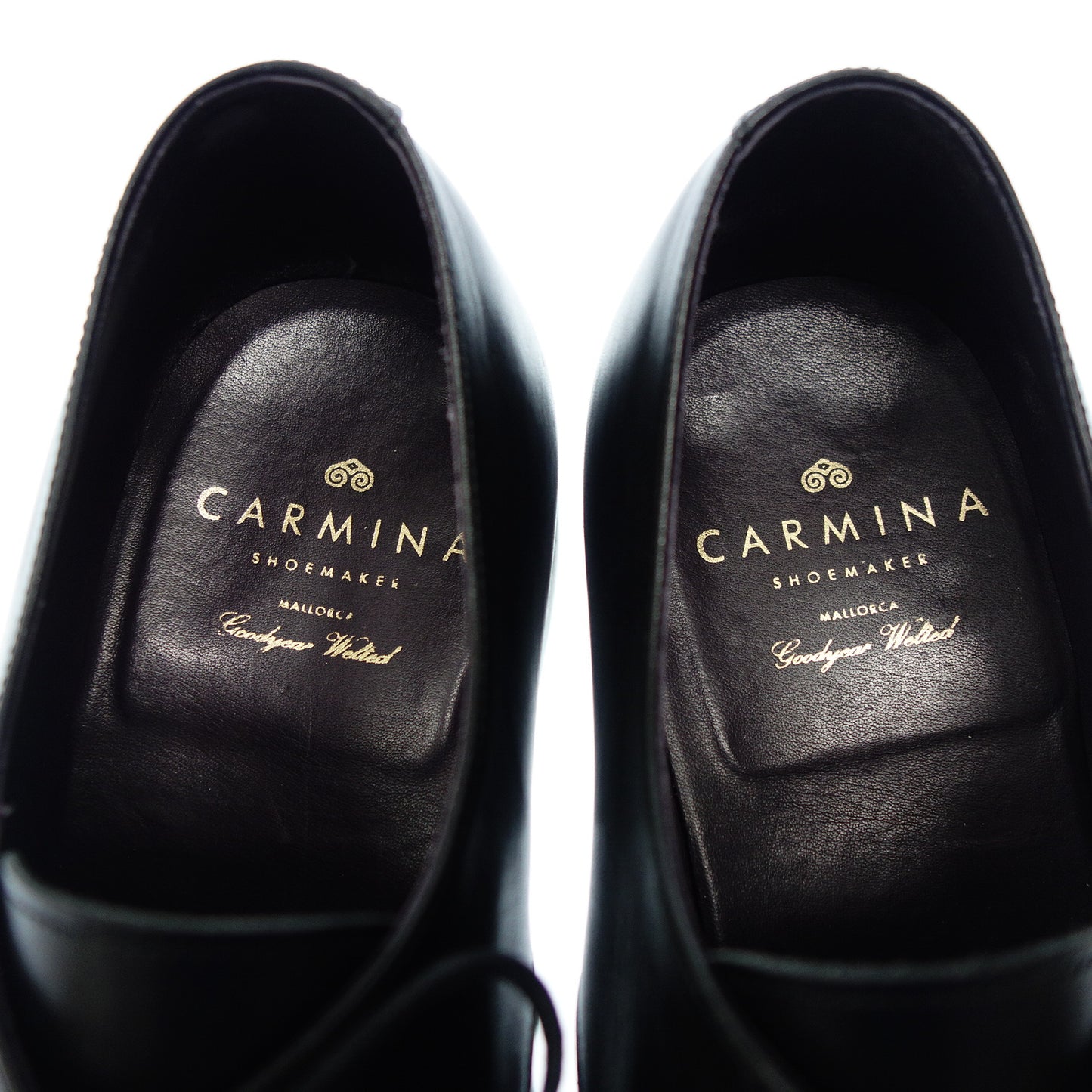 美品◆カルミナ ブローグ シューズ 80602 メンズ ブラック サイズ7.5 シューツリー付き CARMINA【AFC1】